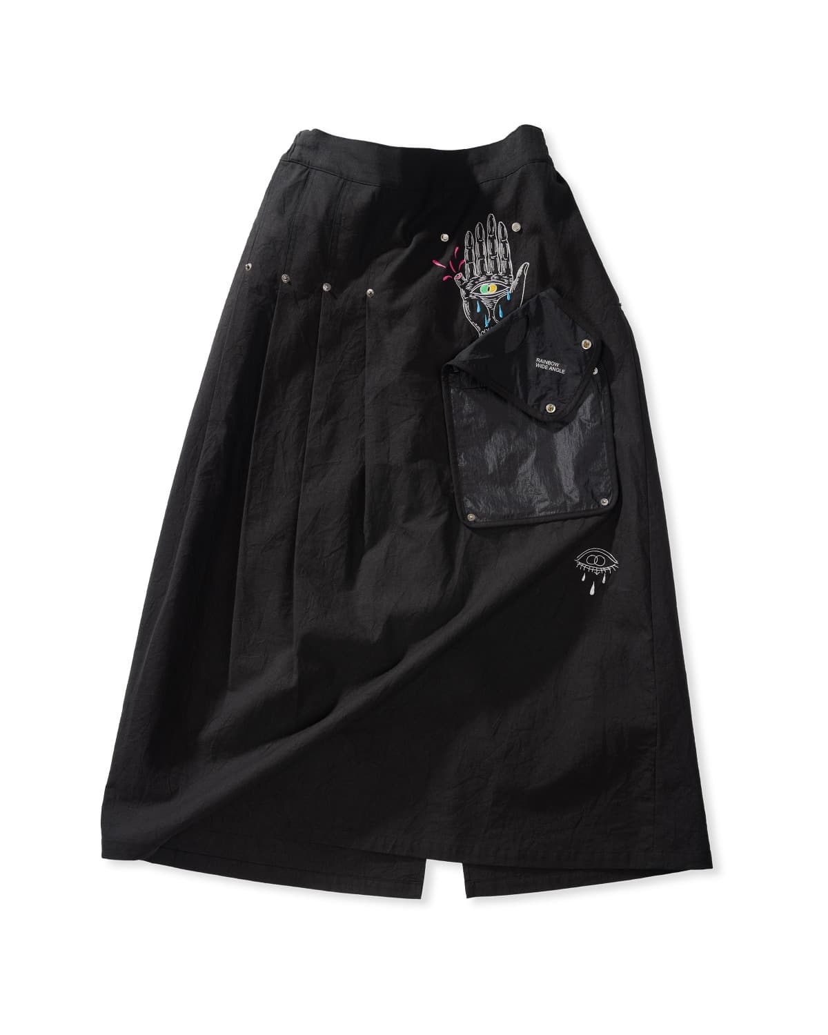 Crease Transform Long Skirt (Black) — vue 1