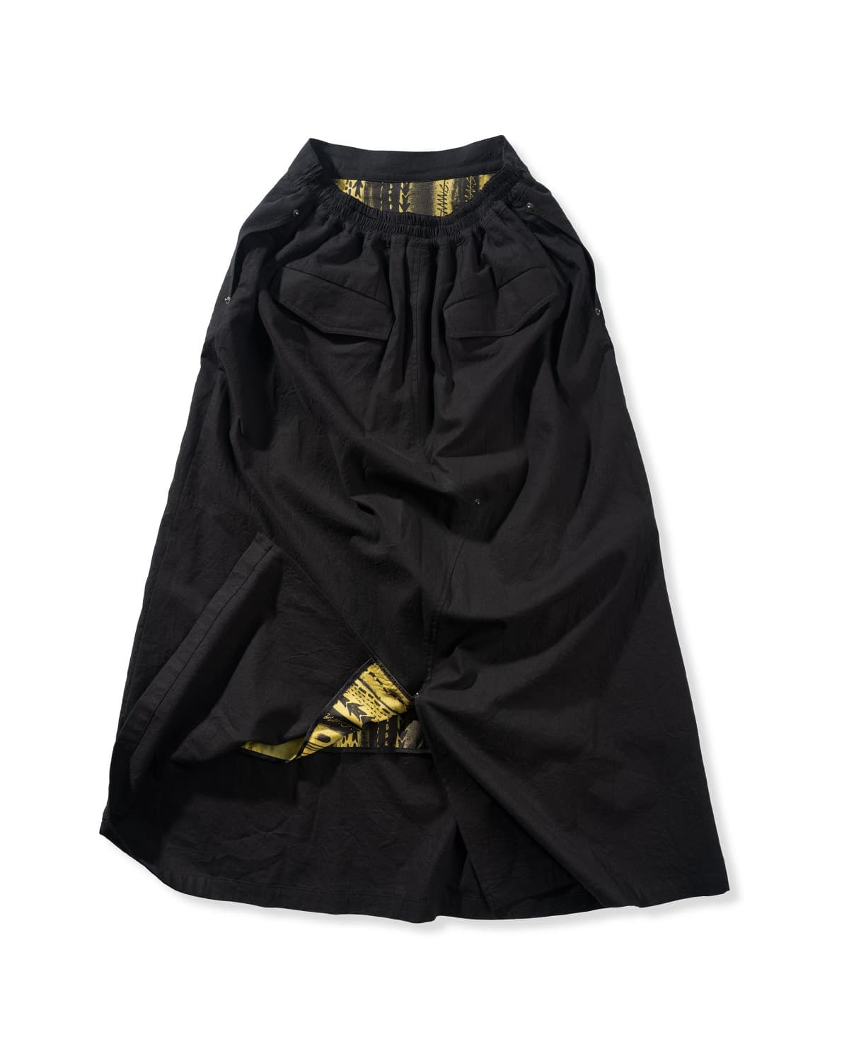 Crease Transform Long Skirt (Black)