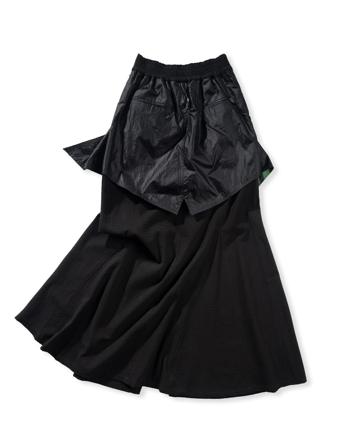 Mix Match Layered Long Skirt (Black)