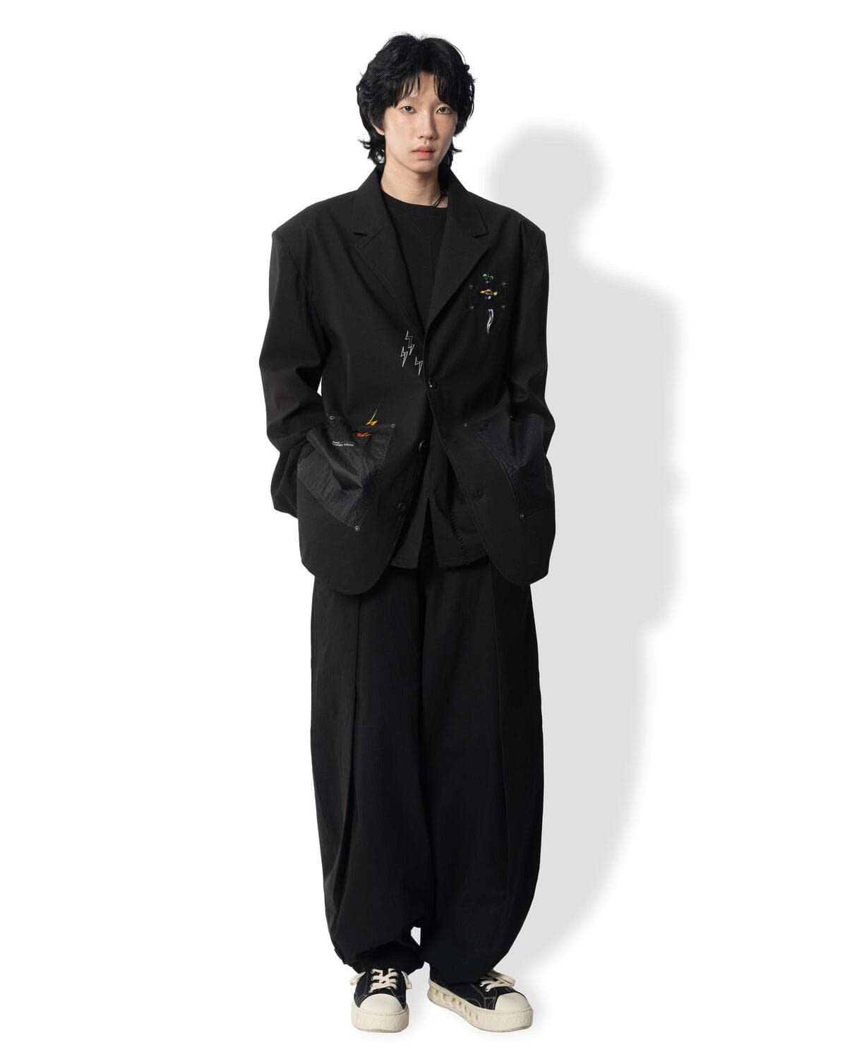 Crease Out Pocket Blazer (Black) — vue 6