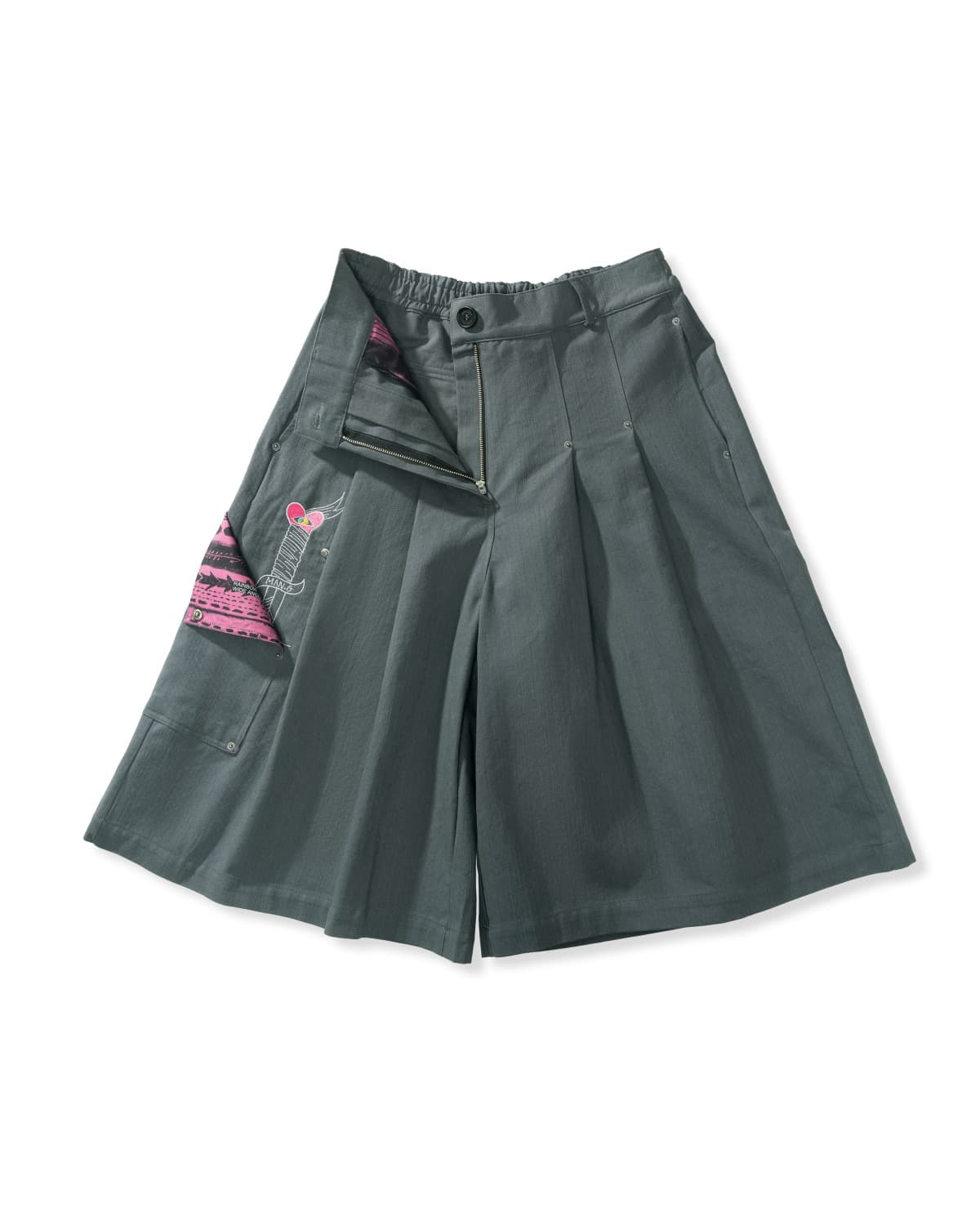 Side Pocket Bermuda Pants (Gray) — vue 1
