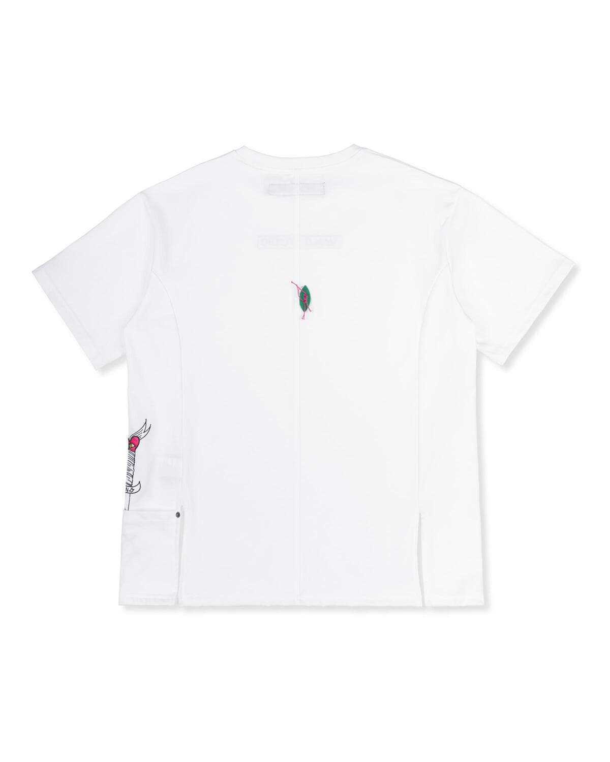 Pocket Point Slit Short Sleeve T-Shirt (White) — vue 5