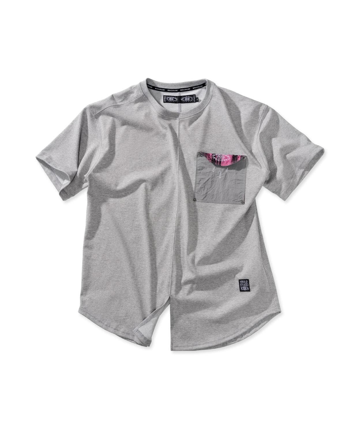 Folding Pocket Short-Sleeved T-shirt (Gray) — vue 2