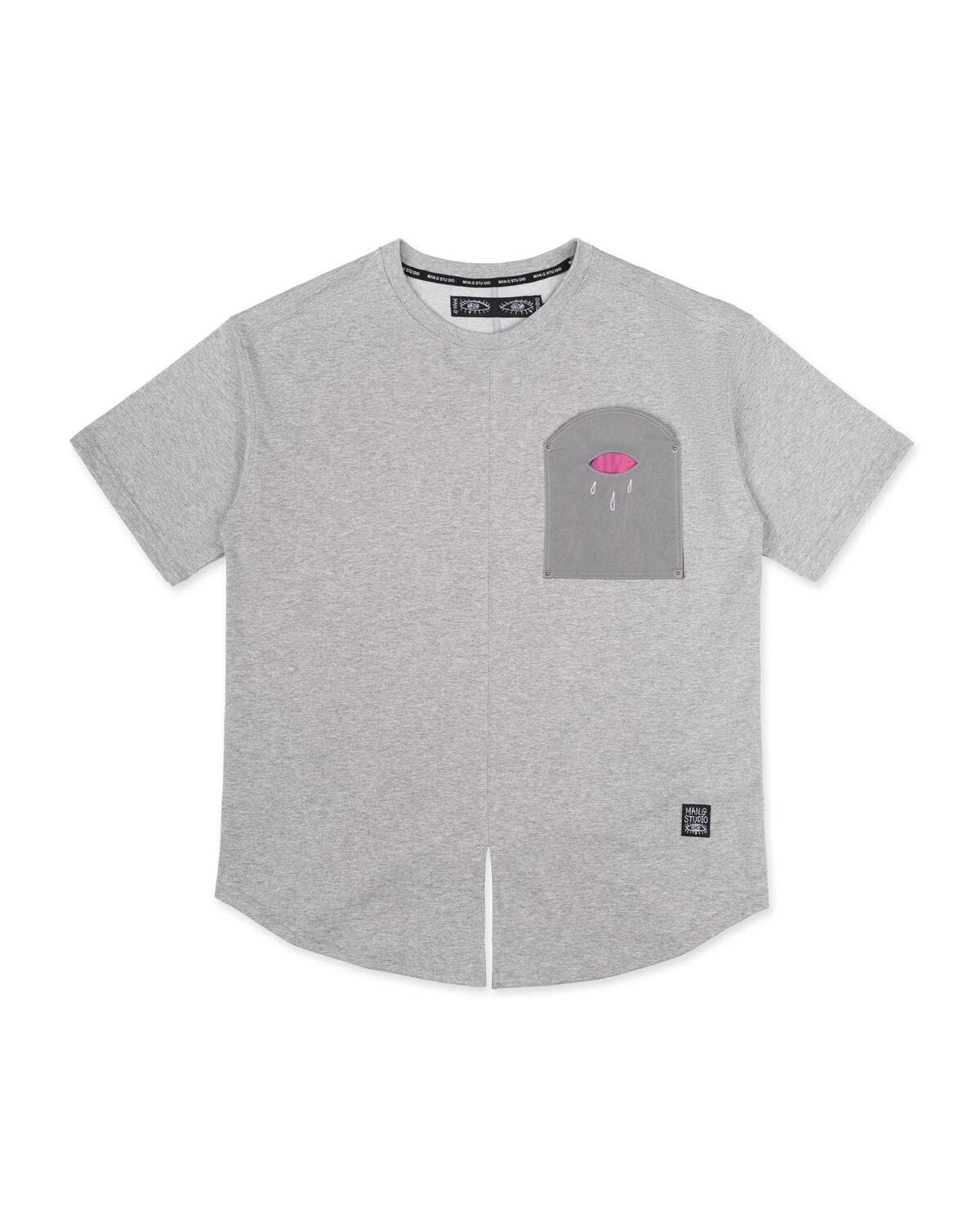 Folding Pocket Short-Sleeved T-shirt (Gray) — vue 4