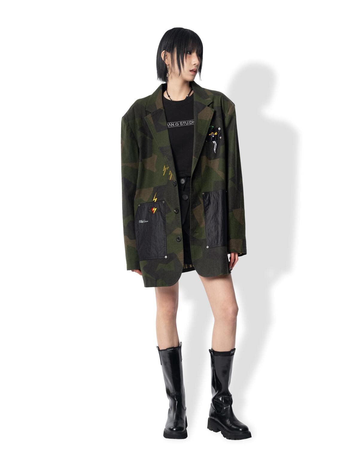 Crease Camouflage Out Pocket Blazer — vue 7