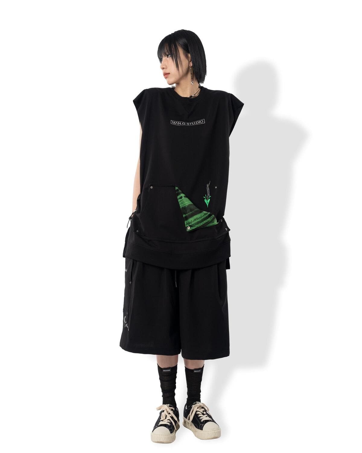 Barbed Wire Oversized Sleeveless (Black) — vue 7