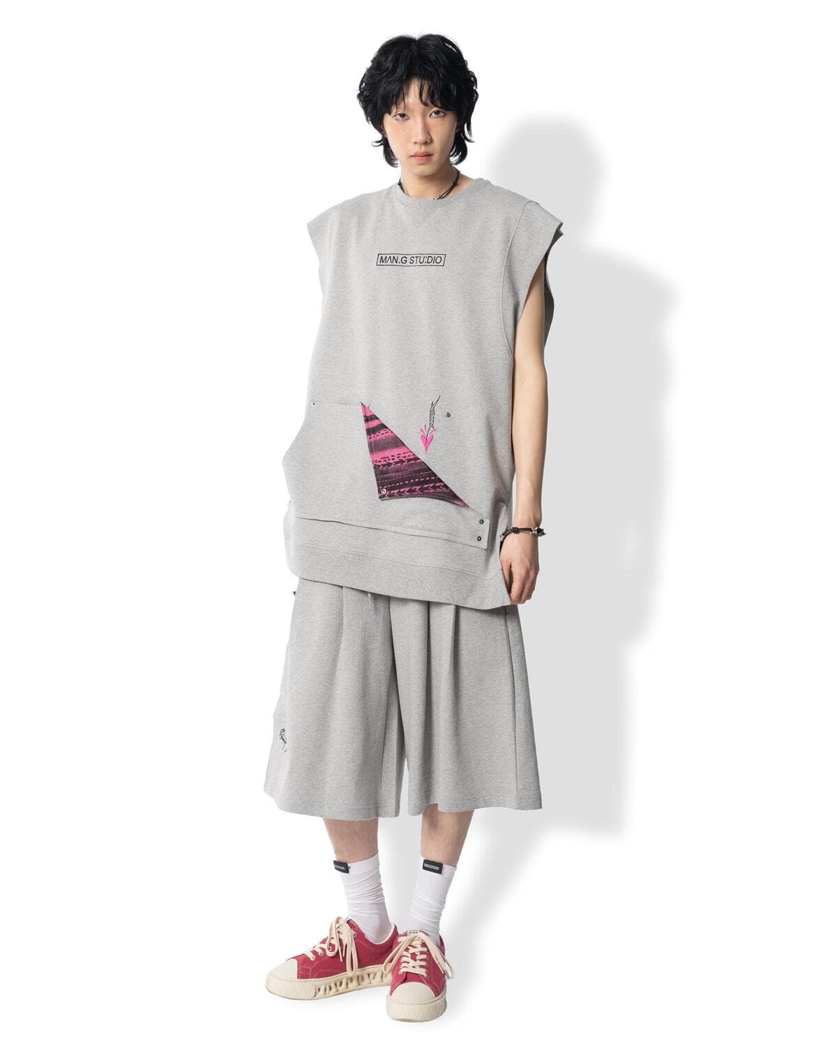 Barbed Wire Oversized Sleeveless (Gray) — vue 6