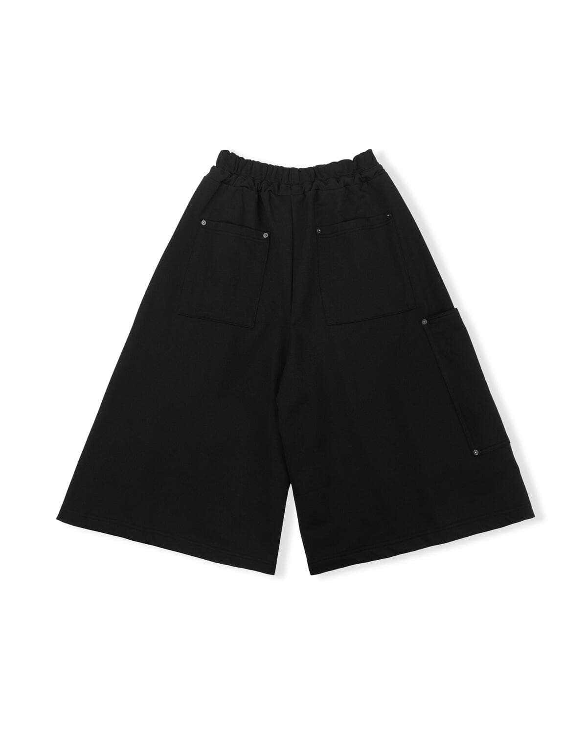 Knit Pin-tuck Bermuda Pants (Black) — vue 5