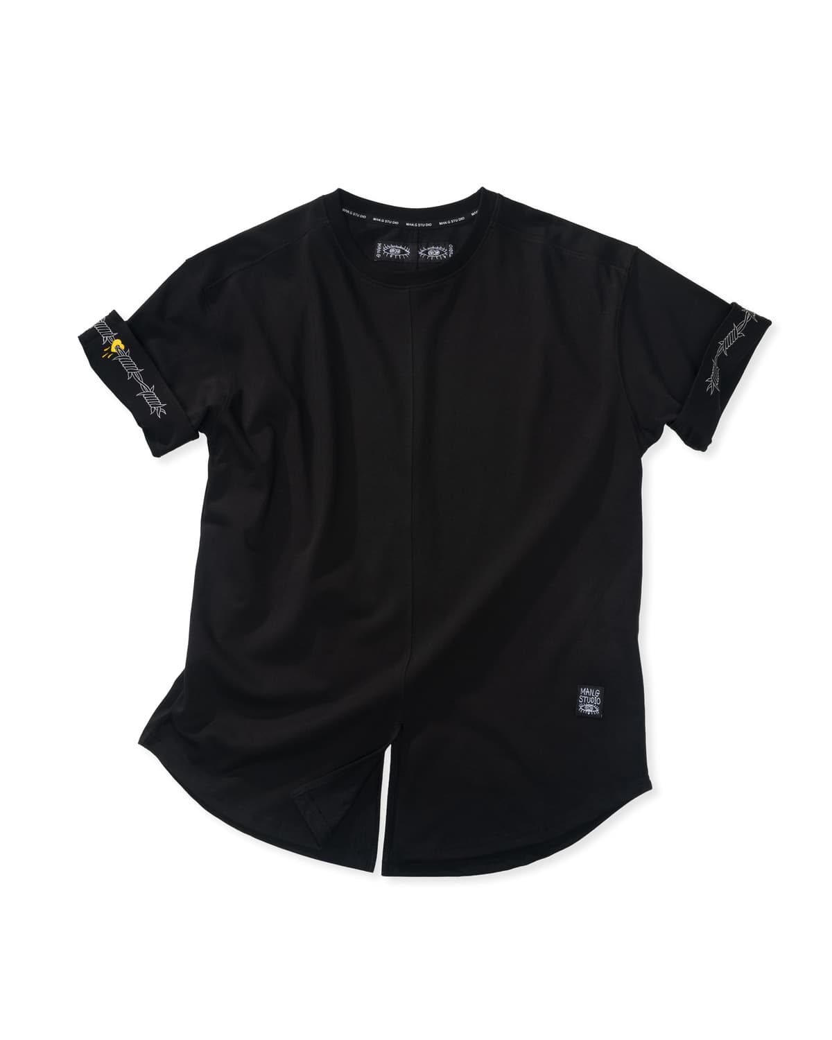 Rolled Sleeve T-Shirt (Black) — vue 2