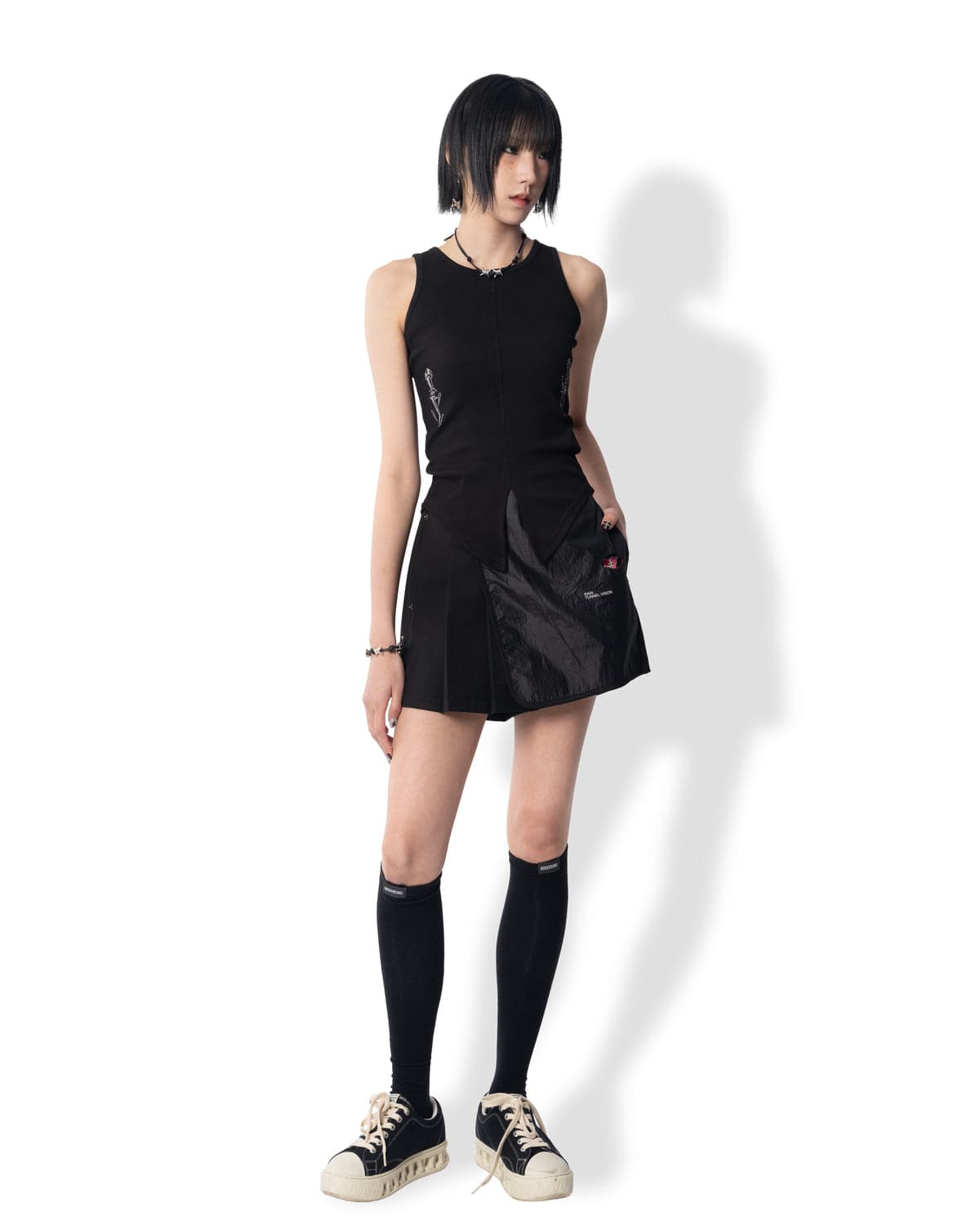 Mixmatch Wrap Skirt Pants (Black) — vue 6