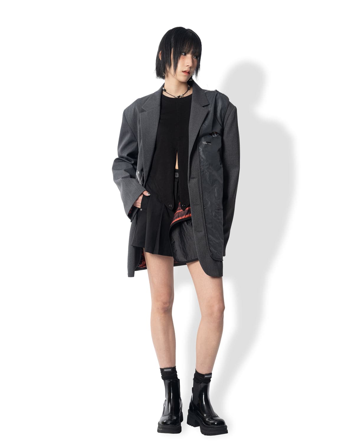 Mixmatch Wrap Skirt Pants (Black) — vue 7