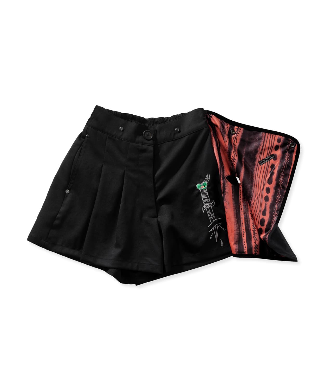 Mixmatch Wrap Skirt Pants (Black) — vue 1