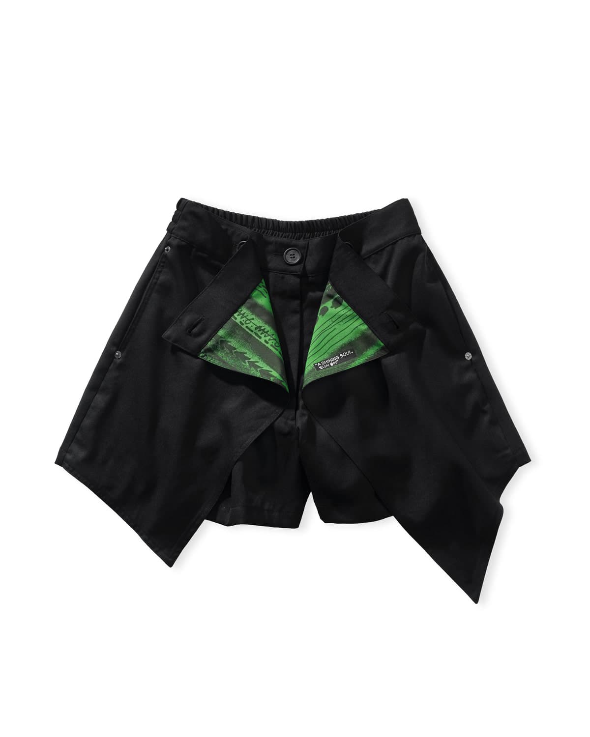 Double Layered Wrap Skirt Pants (Black) — vue 2
