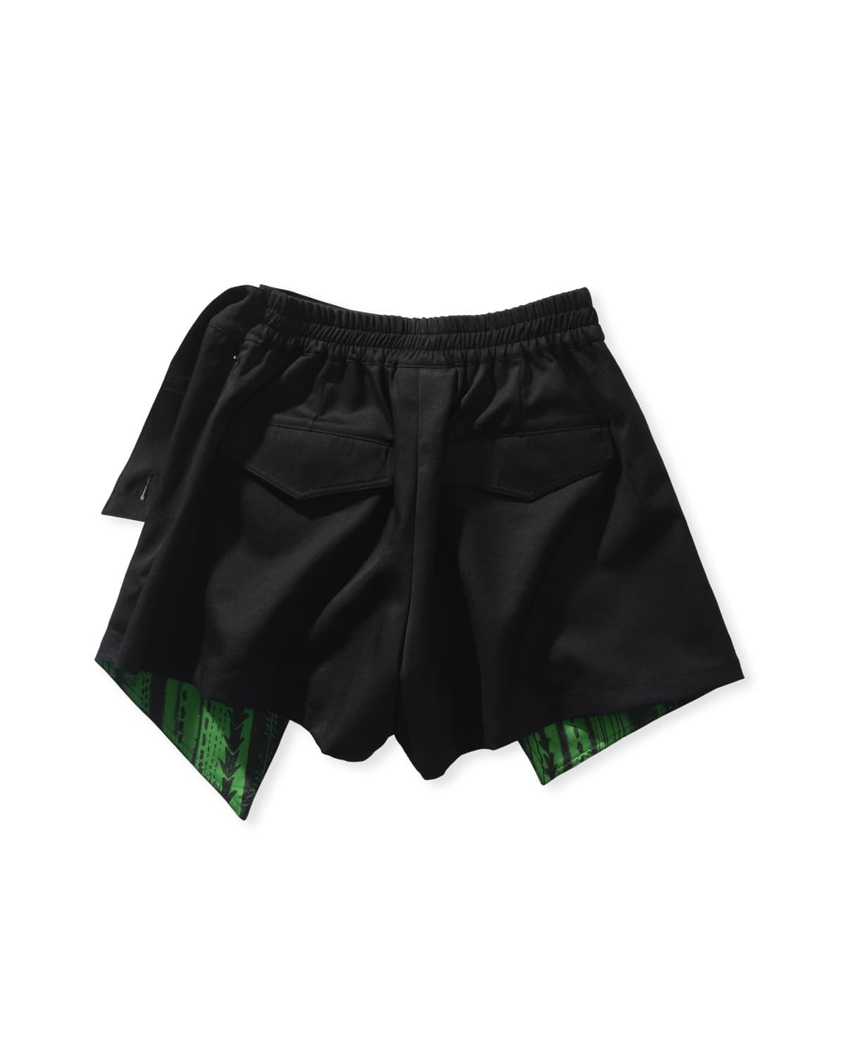 Double Layered Wrap Skirt Pants (Black)