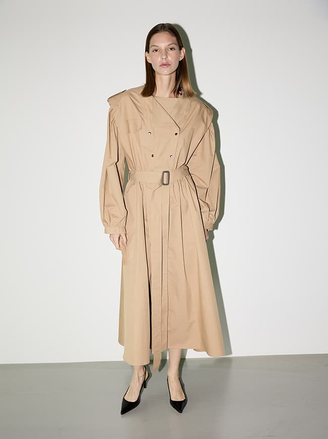 Puff Sleeve Trench Coat Dress — vue 11