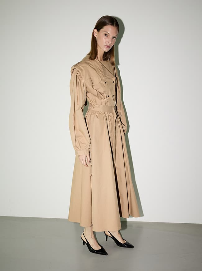 Puff Sleeve Trench Coat Dress — vue 12