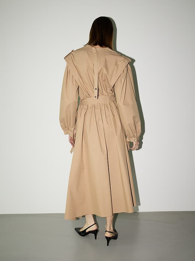 Puff Sleeve Trench Coat Dress — vue 13