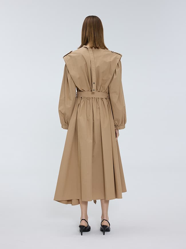 Puff Sleeve Trench Coat Dress — vue 4