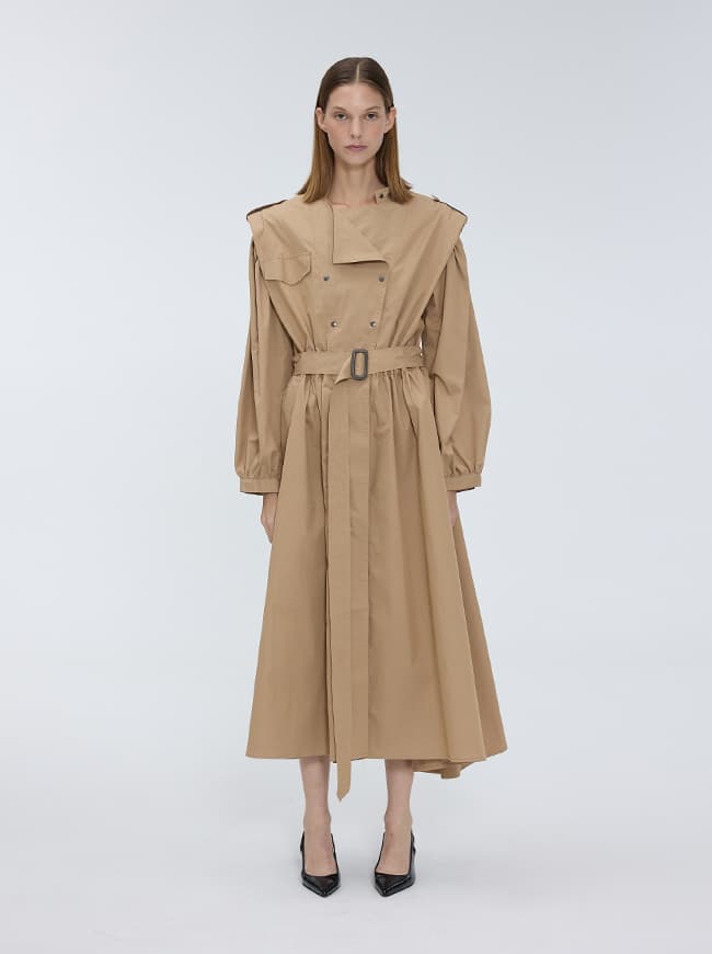 Puff Sleeve Trench Coat Dress — vue 6