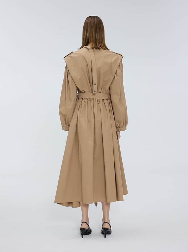 Puff Sleeve Trench Coat Dress — vue 8