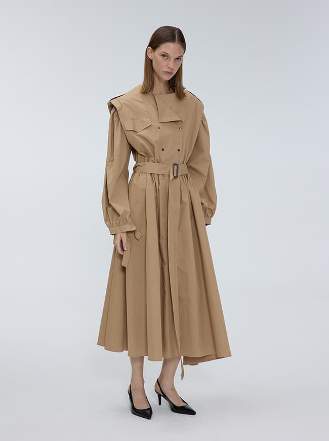 Puff Sleeve Trench Coat Dress — vue 9