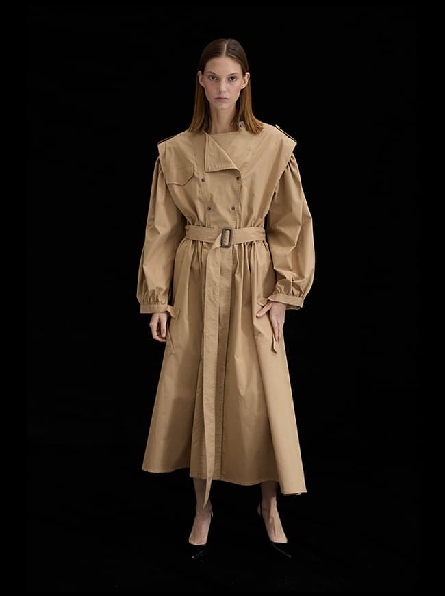 Puff Sleeve Trench Coat Dress — vue 10