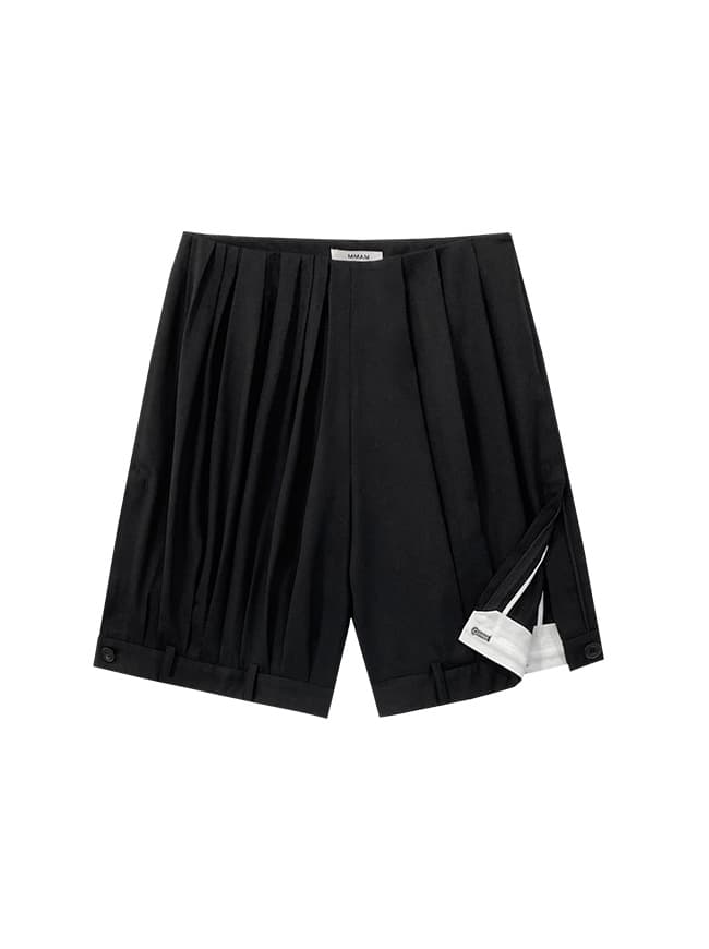 Side Zipper Slit Bermuda Pants — vue 5