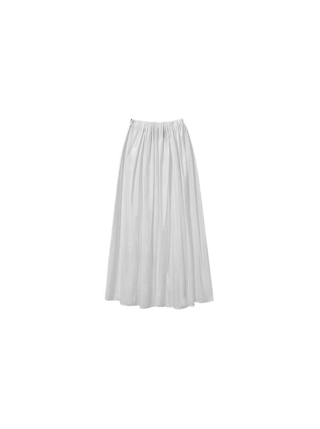 Pleated Slit Skirt