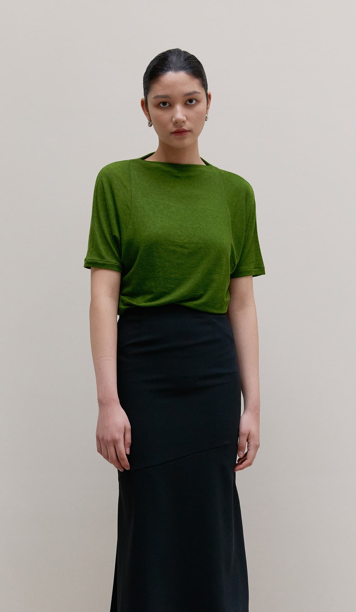 TWS BALLOON SLEEVE TOP_GREEN