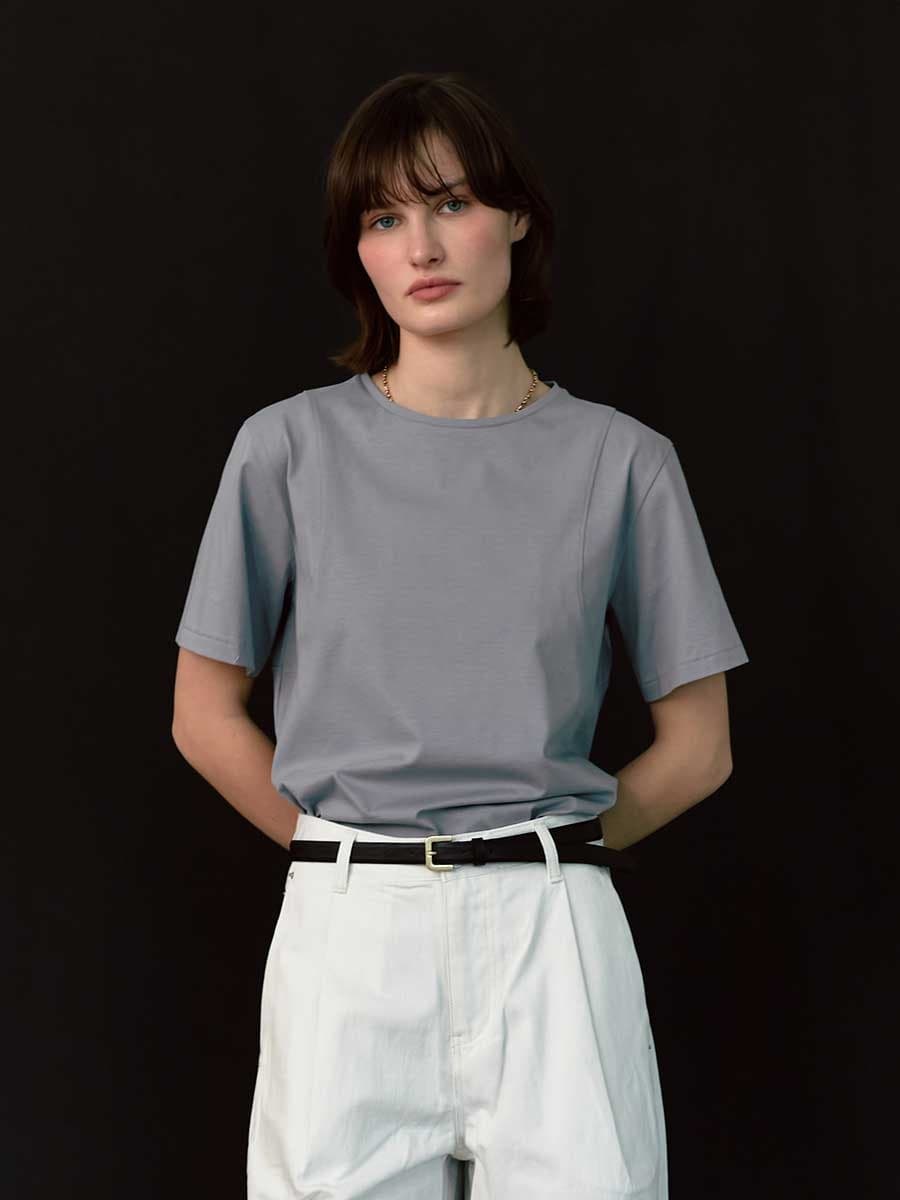 RTS ARMHOLE STITCH SILKET TOP_SMOKE BLUE
