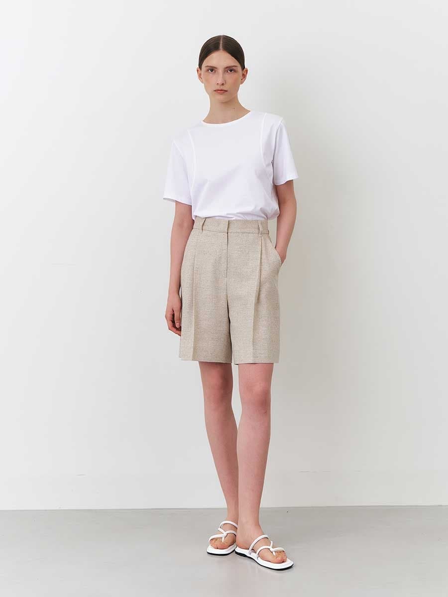 RTR STITCH SHORT PANTS_BEIGE