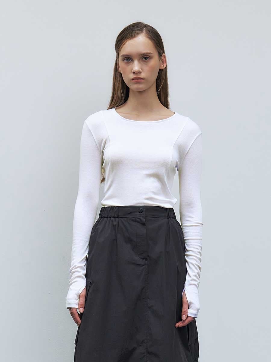 RTF ARMHOLE STITCH SLIM TOP_IVORY