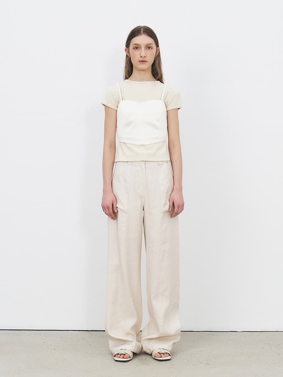 TFR RIVET LAYERED POCKET TROUSERS_IVORY