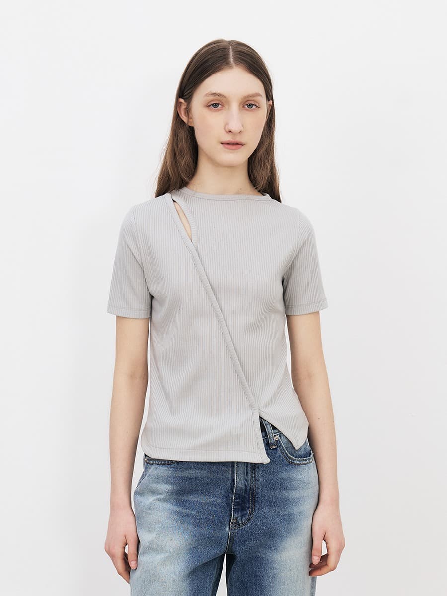 TFR DIAGONAL LINE CUT TOP_MINT