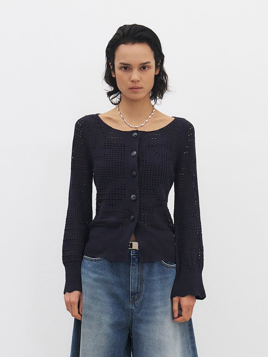 TFR FLORAL SKASHI KNIT CARDIGAN_D-NAVY