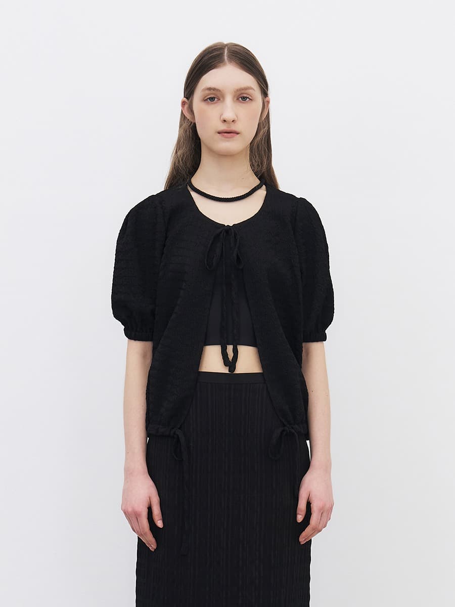TFR VOLUME WRINKLE BLOUSE_BLACK