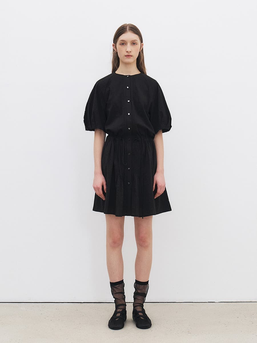 TFR PINTUCK MIDI DRESS_BLACK