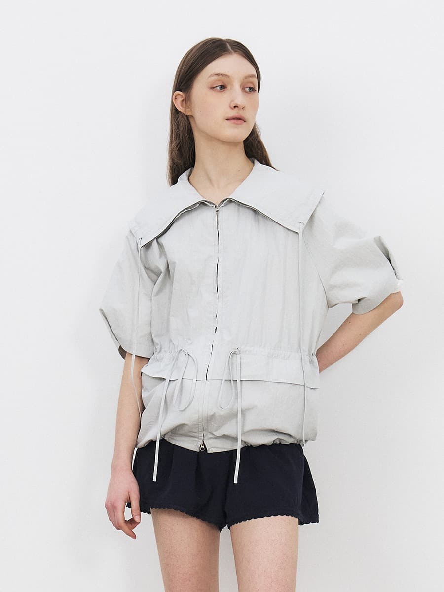 TFR SHEER STRING HALF SLEEVE JUMPER_MINT