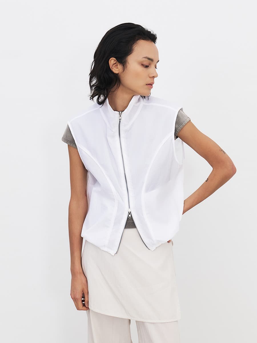 TFR REVERSIBLE SLEEVELESS JUMPER_WHITE
