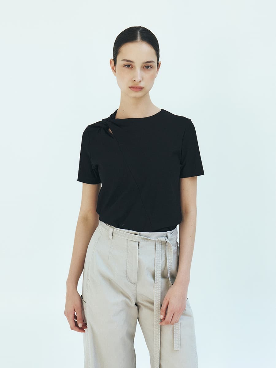 TFR COTTON TWISTED TOP_BLACK