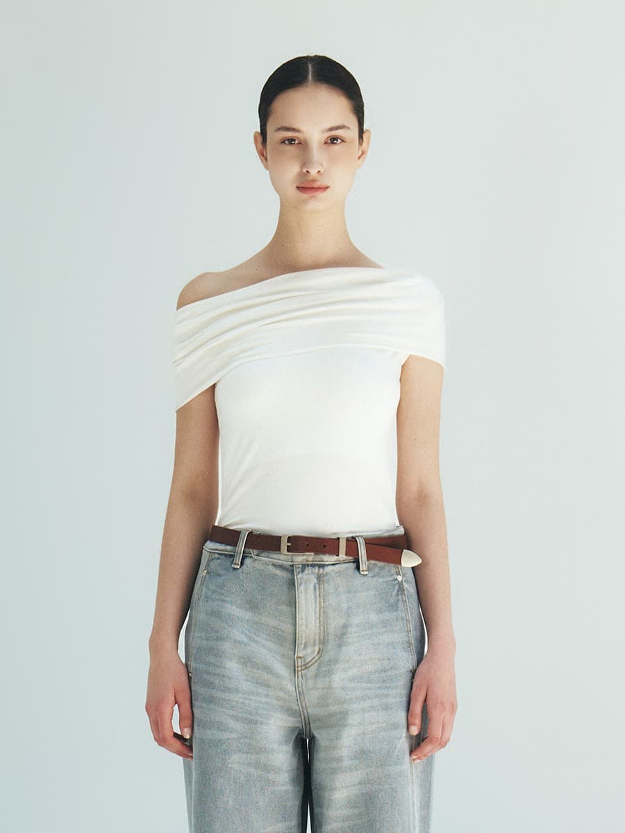 TFR DRAPED OFF-SHOULDER TOP_IVORY