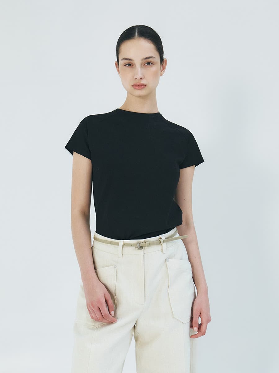 TFR SILKET RAGLAN CAP SLEEVE TOP_BLACK