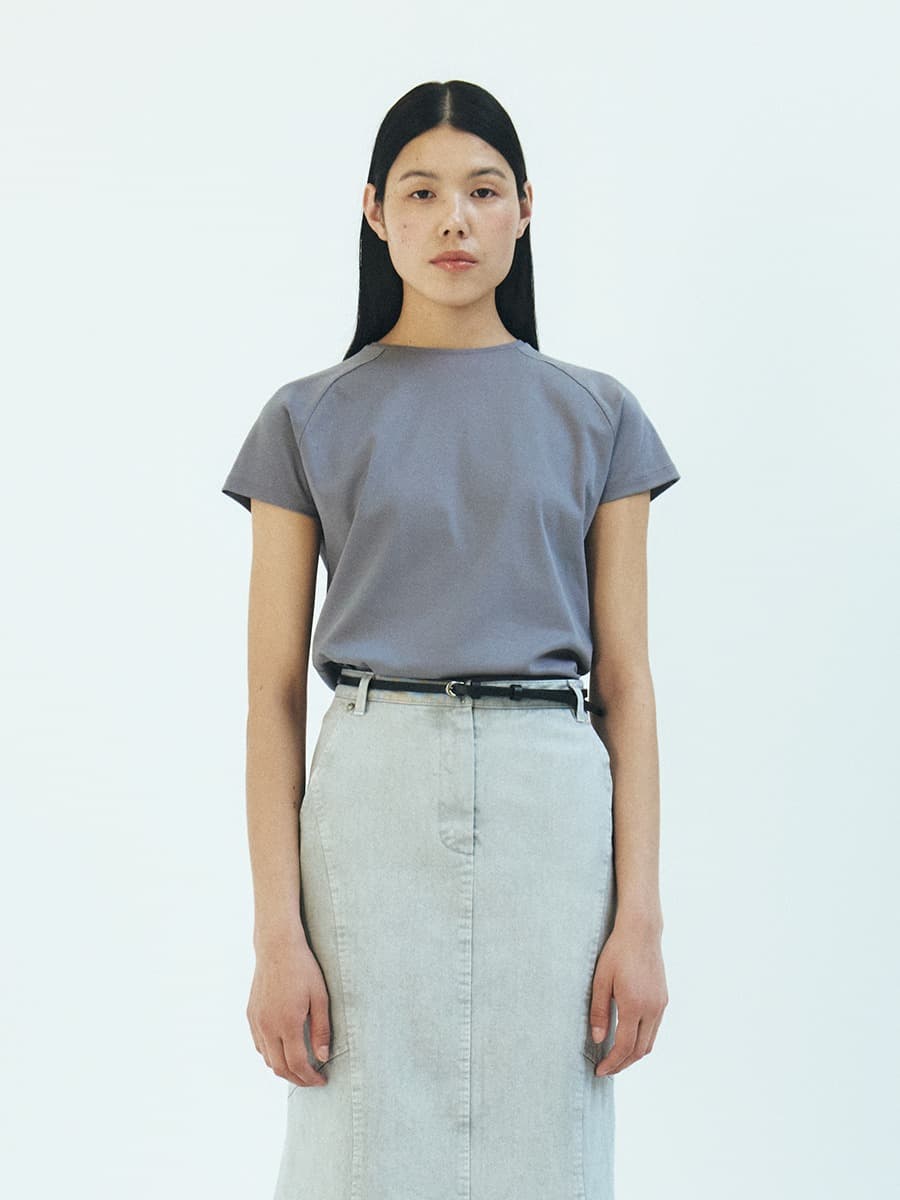 TFR SILKET RAGLAN CAP SLEEVE TOP_SMOKE BLUE