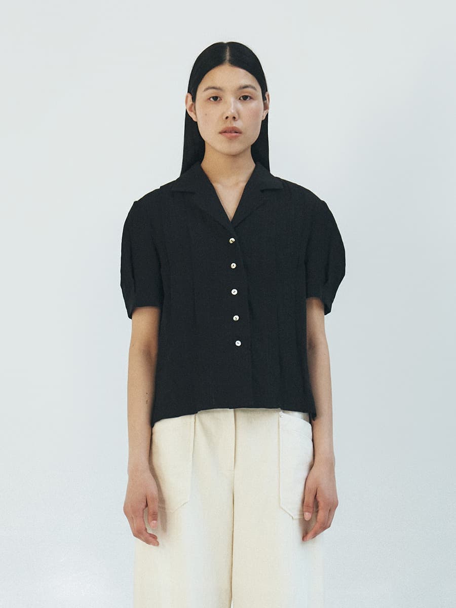 TFR STRIPE COLLAR SHIRT_BLACK