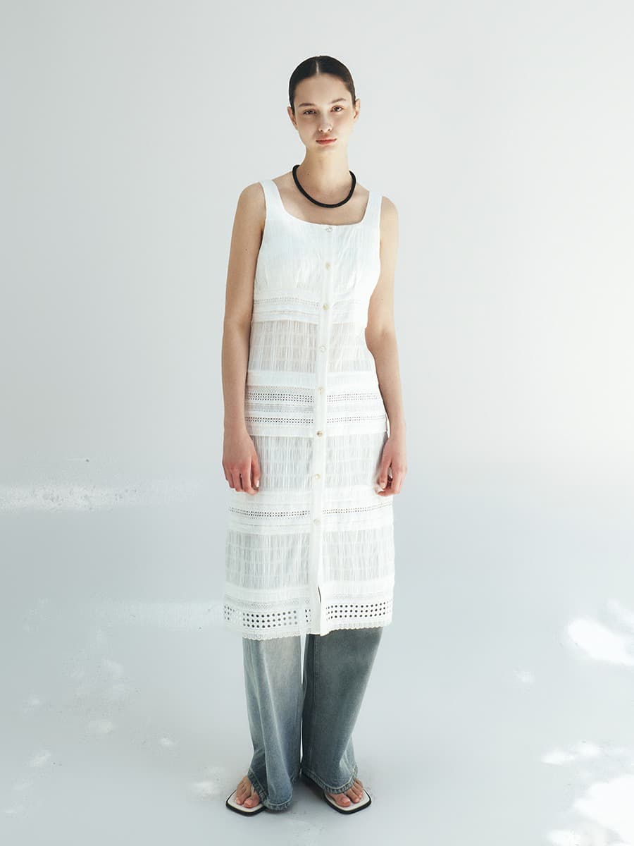 TFR LACE SLEEVELESS DRESS_IVORY