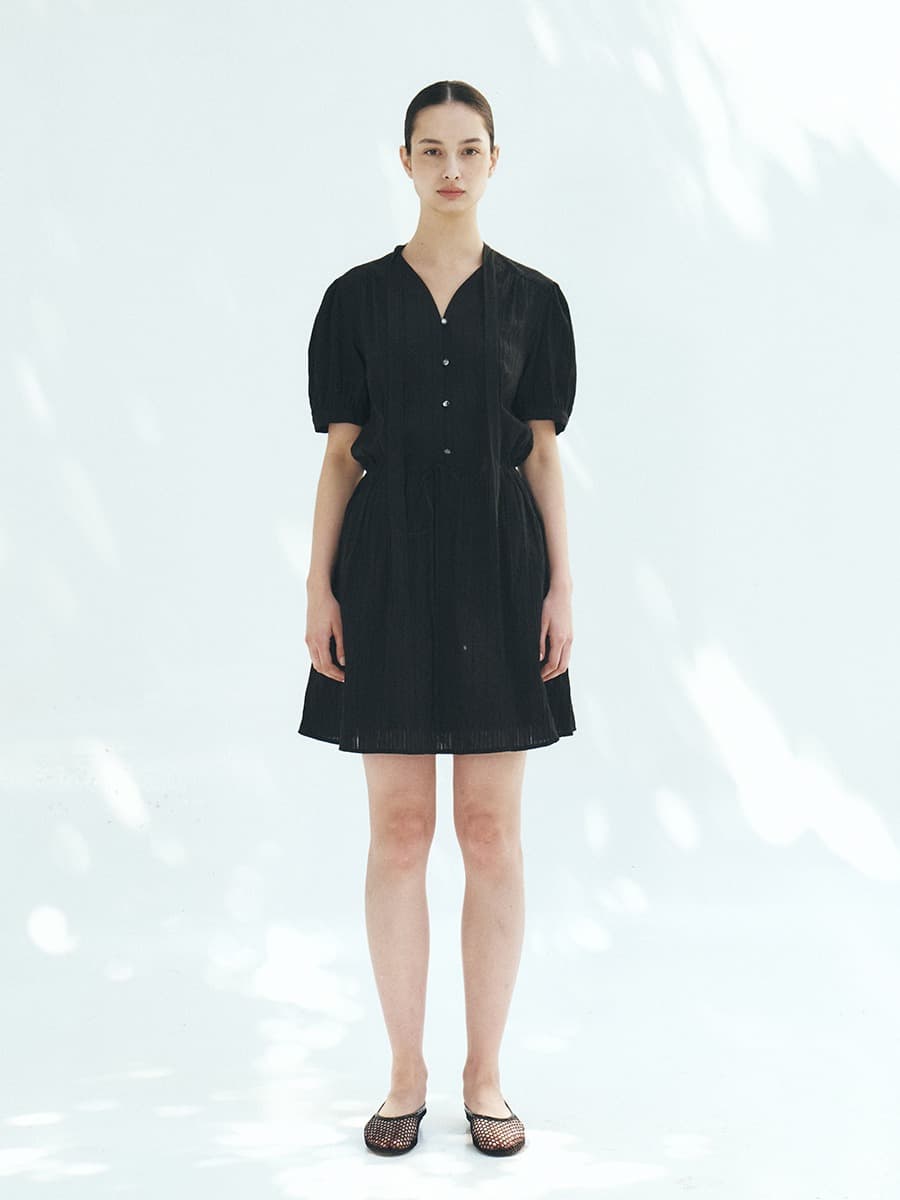 TFR COTTON SCARF MIDI DRESS_BLACK