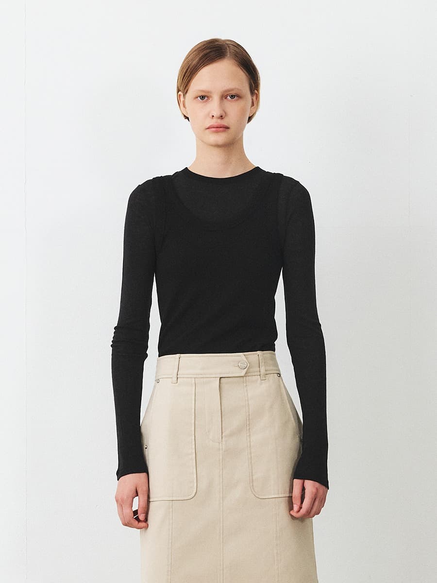 TFF SLEEVELESS LAYERED TOP_BLACK