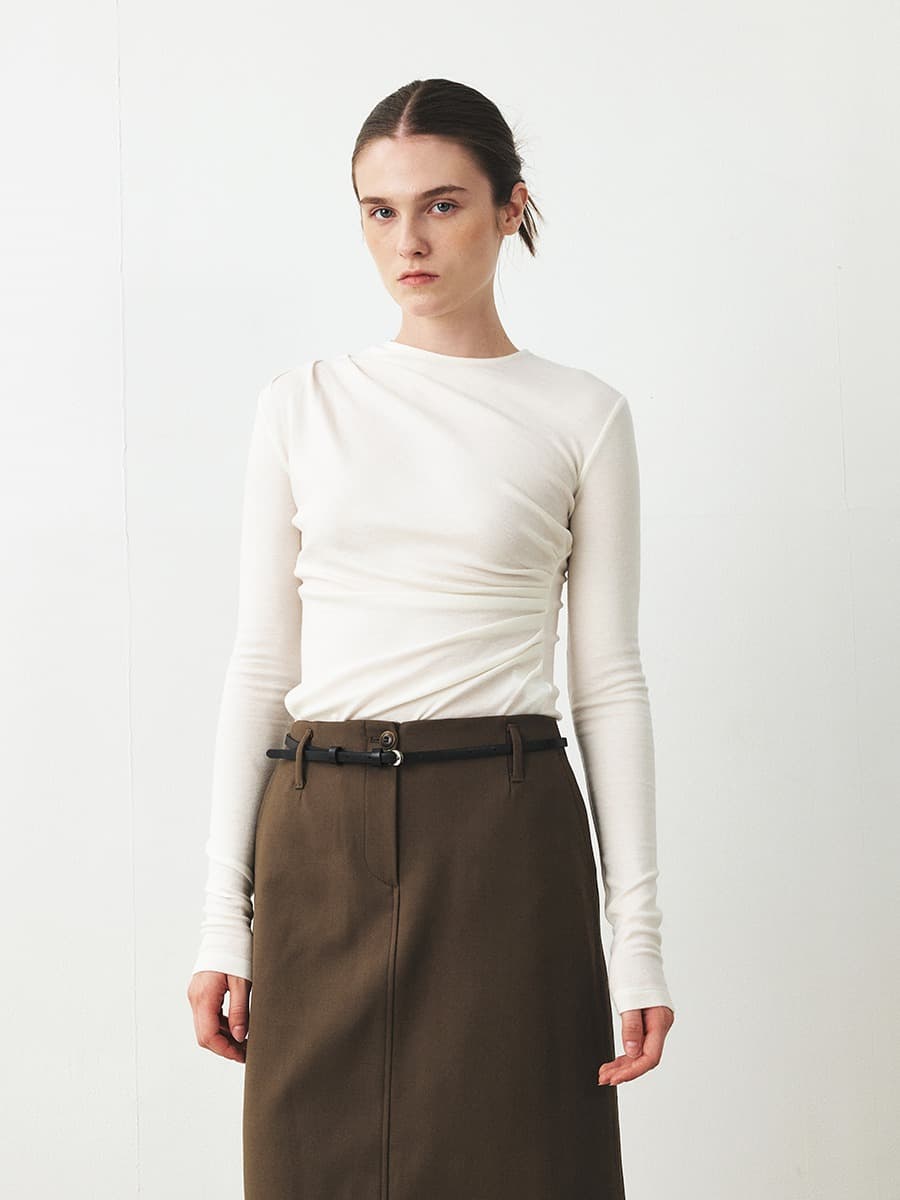 TFF WOOL DRAPED TOP_IVORY