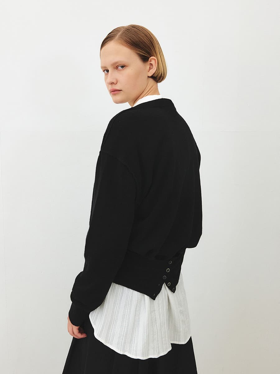 TFF WRAP MERINO WOOL KNIT TOP_BLACK