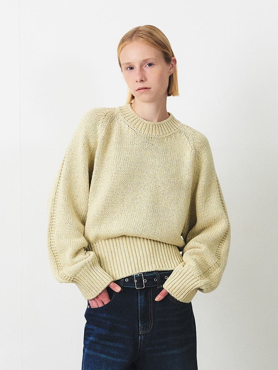 TFF BALLOON ROUND KNIT TOP_MULTI MINT